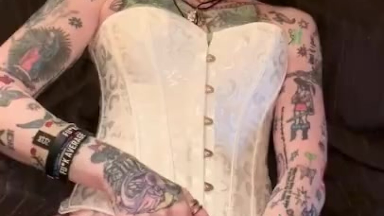 Sultry Granny MILF Teases in White Corset